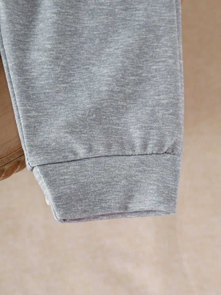 Baby Grey Stripe Crewneck Pullover And Pants Set