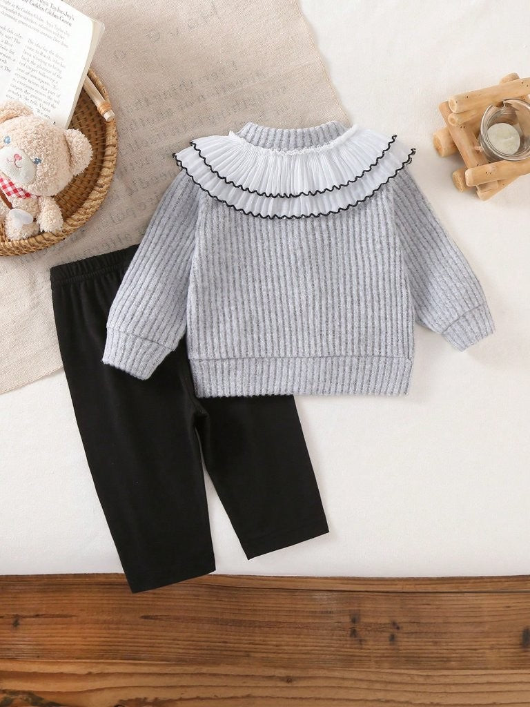 Baby 2 Piece Grey Cardigan And Pants Set