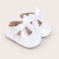 Baby Shiny Bow Shoes White