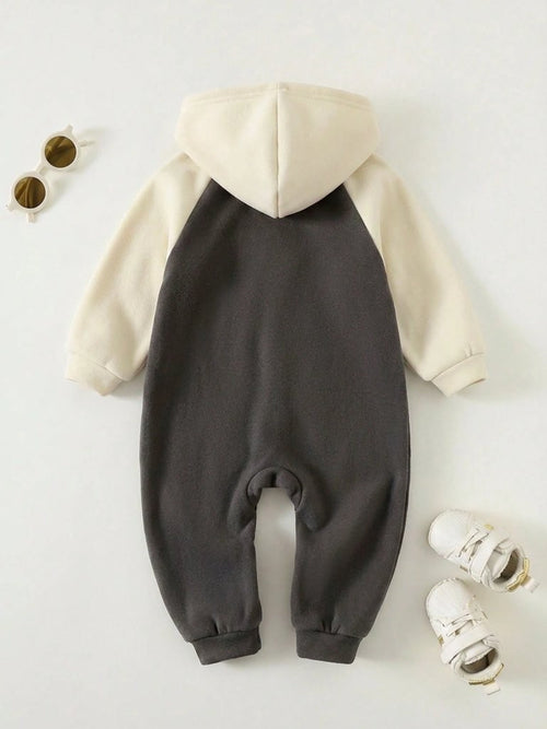 Baby Warm Hooded Side Zip Jumpsuit