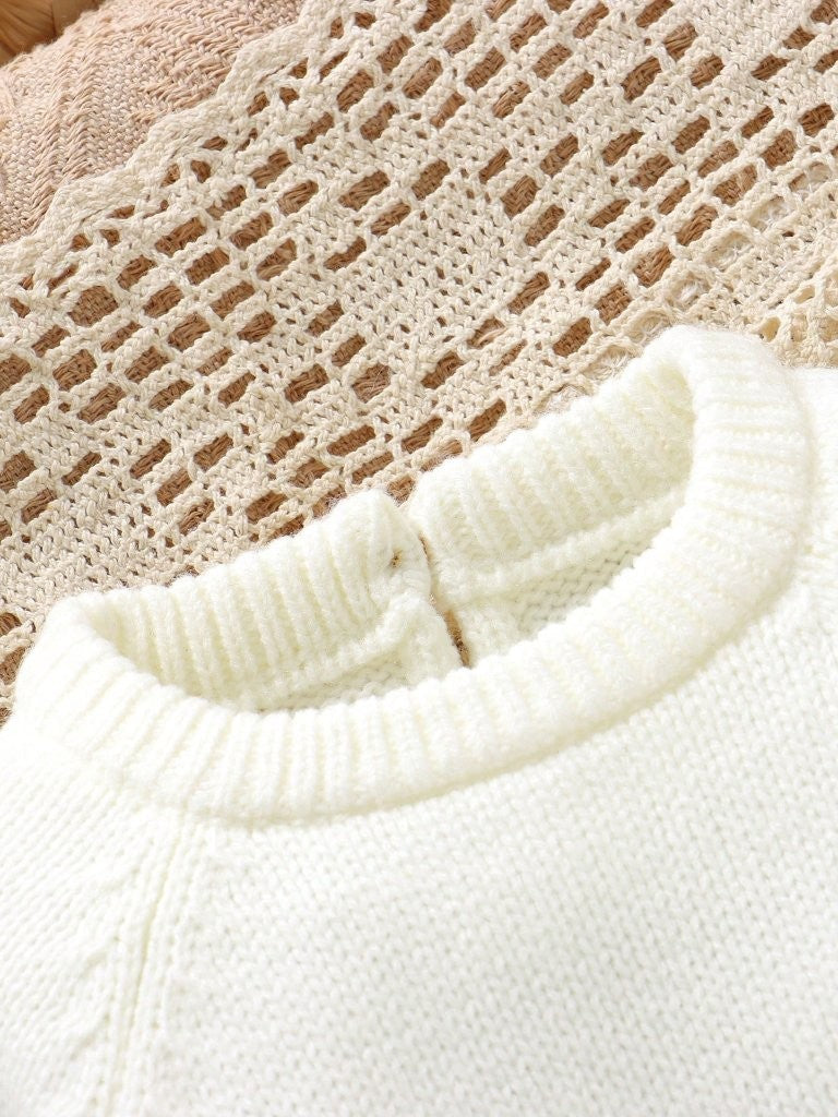 Baby Green Stripe Crew Neck Knitted Jumpsuit