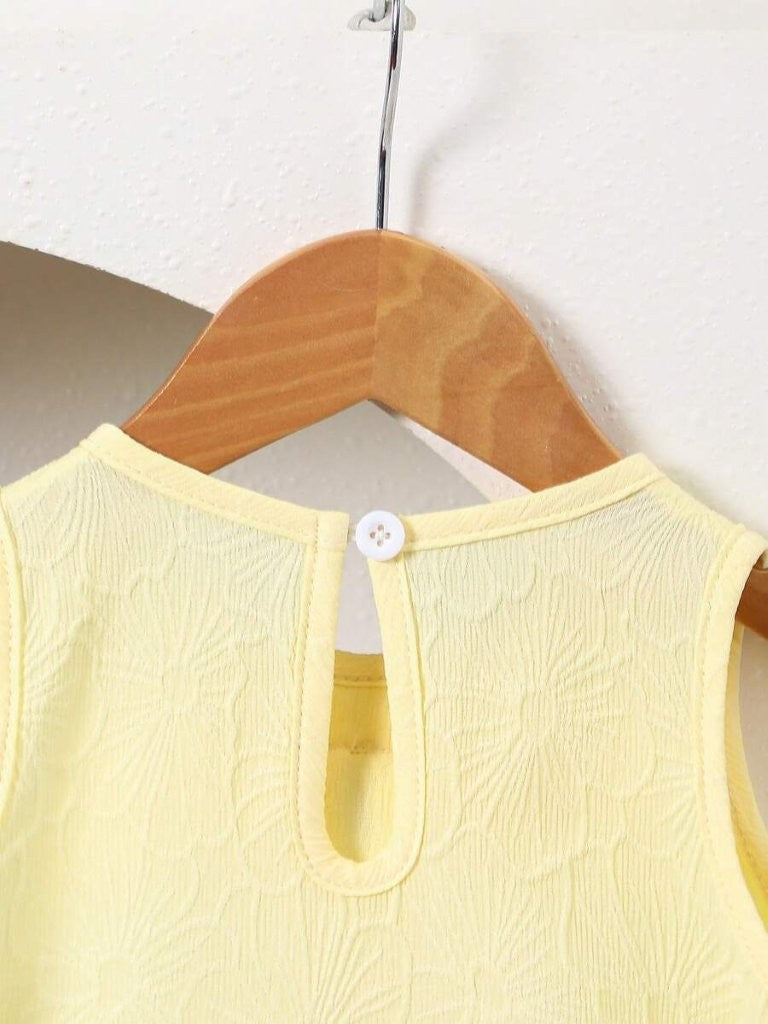 Baby Yellow Elegant Colour Tulle Bow Dress