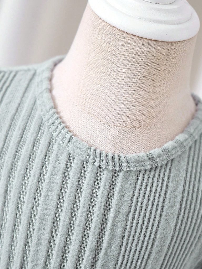 Baby Light Grey Ruffle Trim Bow Dress