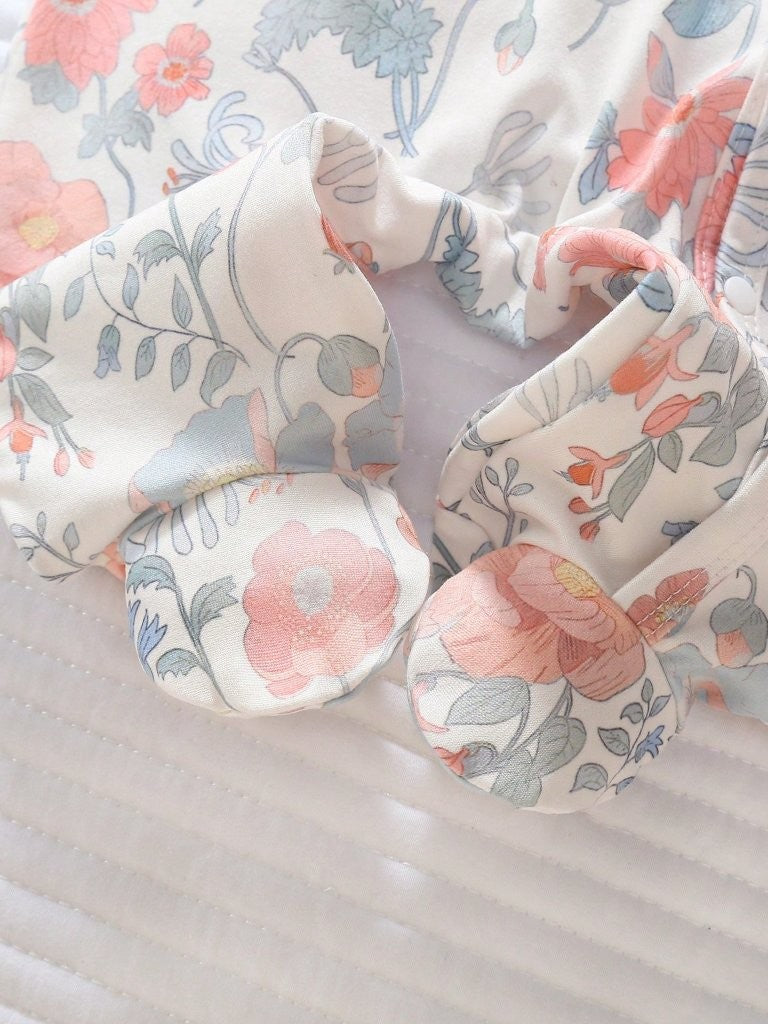Baby Crew Neck Floral Pattern Jumpsuit