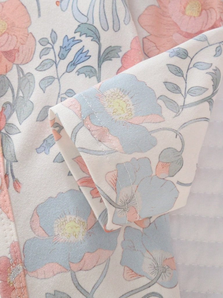 Baby Crew Neck Floral Pattern Jumpsuit