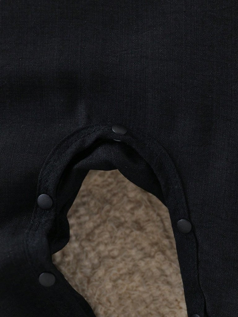 Baby Pattern Front Button Long Sleeve Jumpsuit