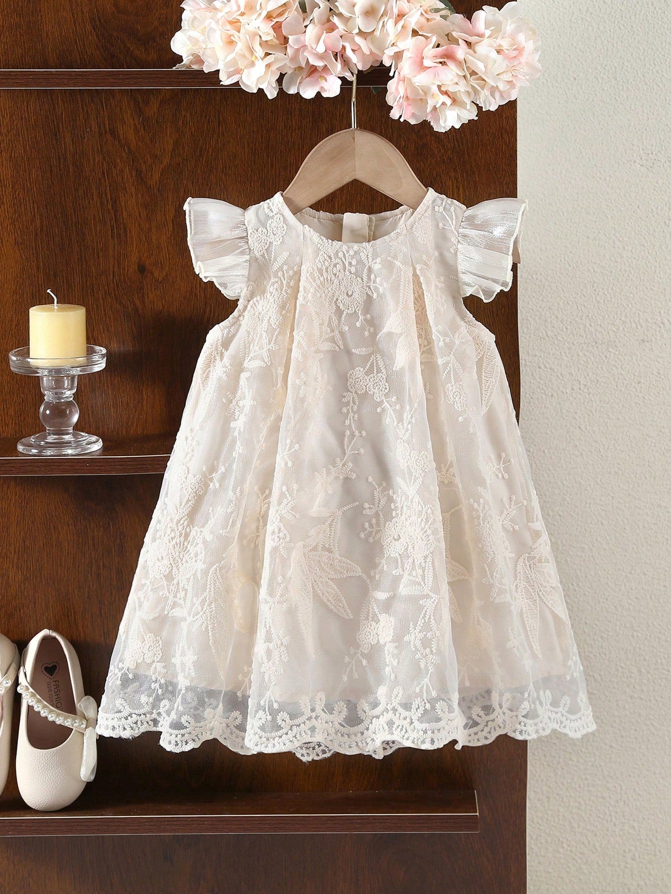 Baby Apricot Floral Summer Flower Dress