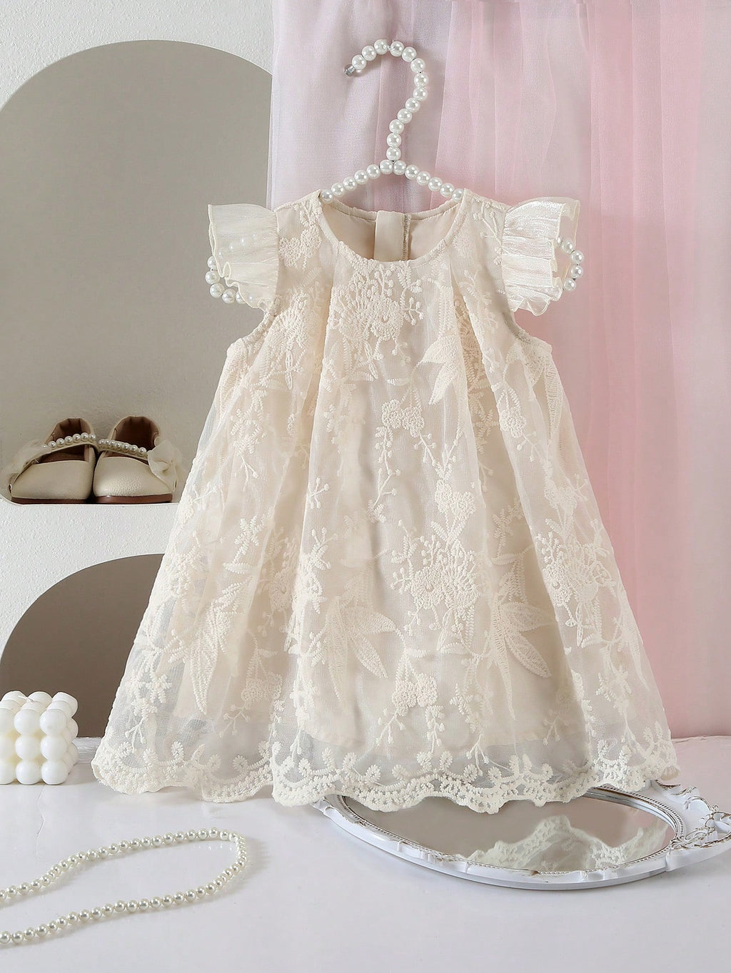 Baby Apricot Floral Summer Flower Dress