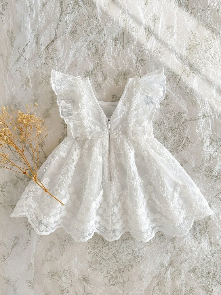 Baby White Baptism Versatile Embroidery Lace Dress