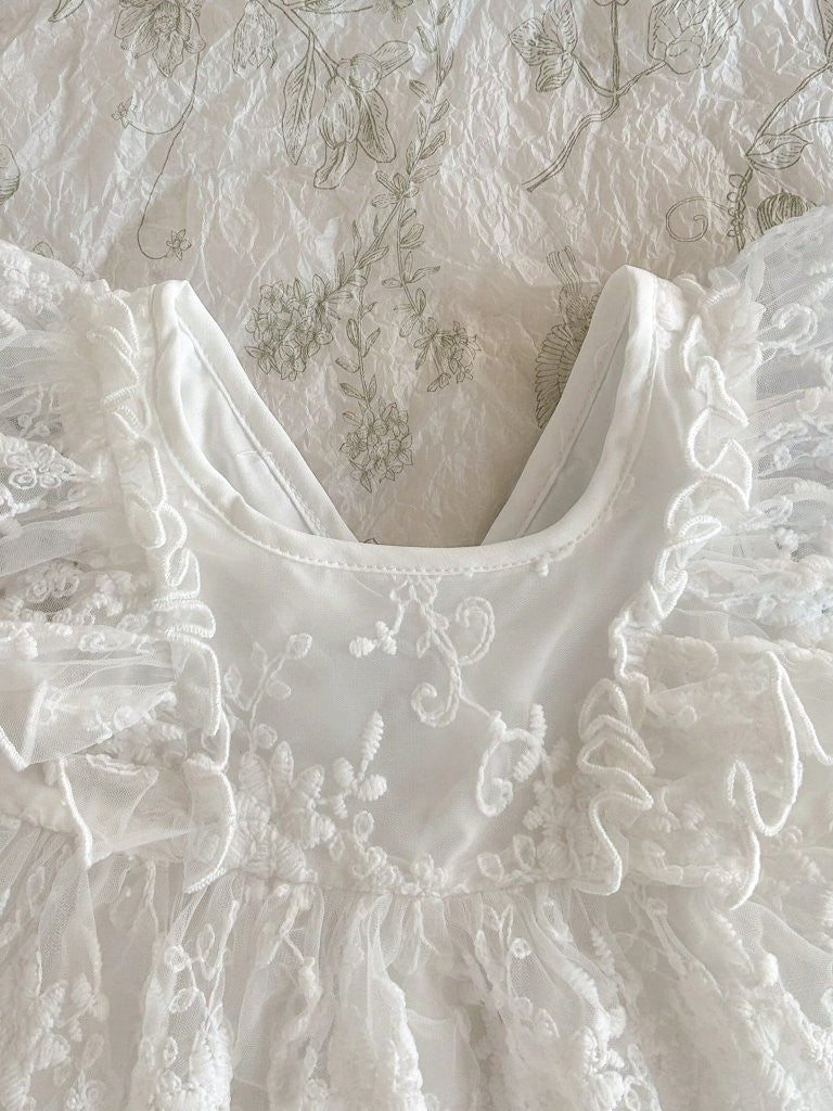 Baby White Baptism Versatile Embroidery Lace Dress