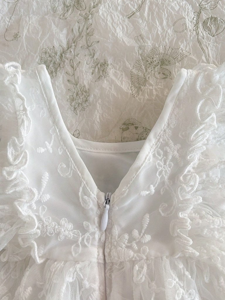 Baby White Baptism Versatile Embroidery Lace Dress