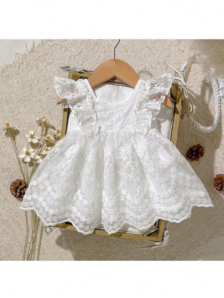 Baby White Baptism Versatile Embroidery Lace Dress