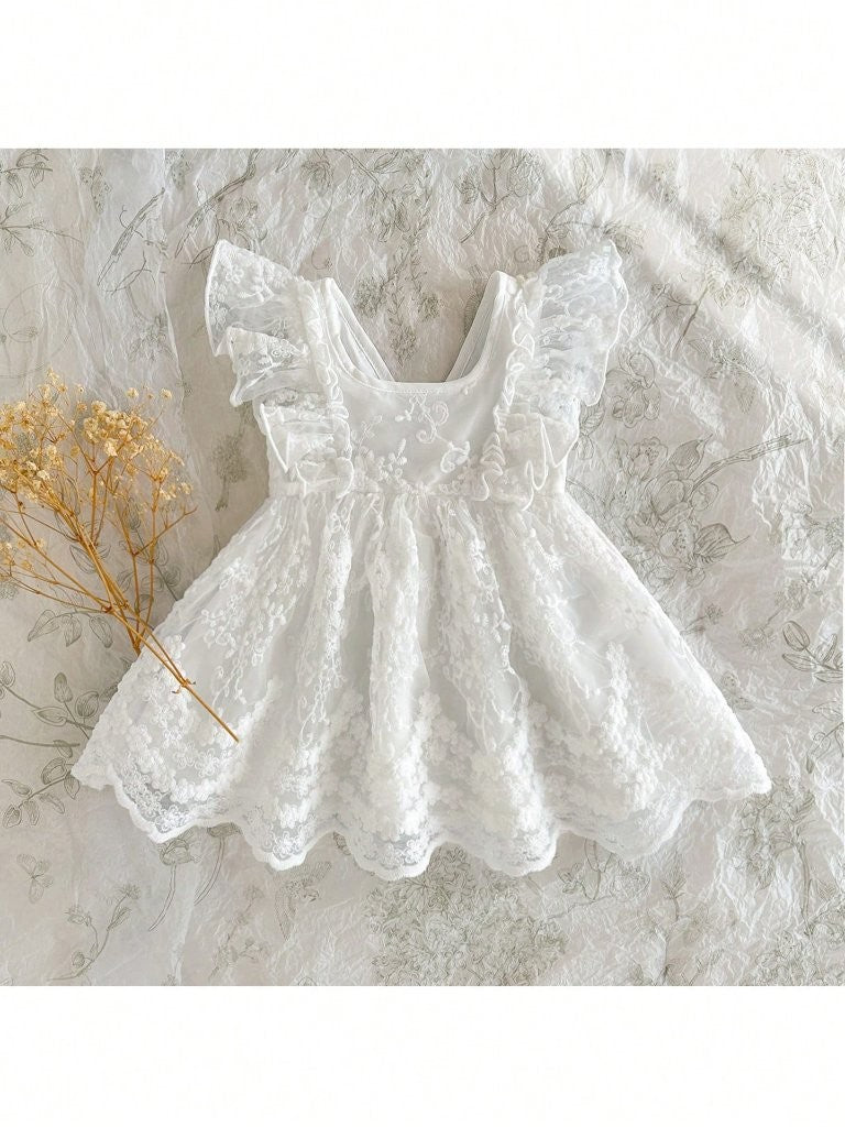 Baby White Baptism Versatile Embroidery Lace Dress