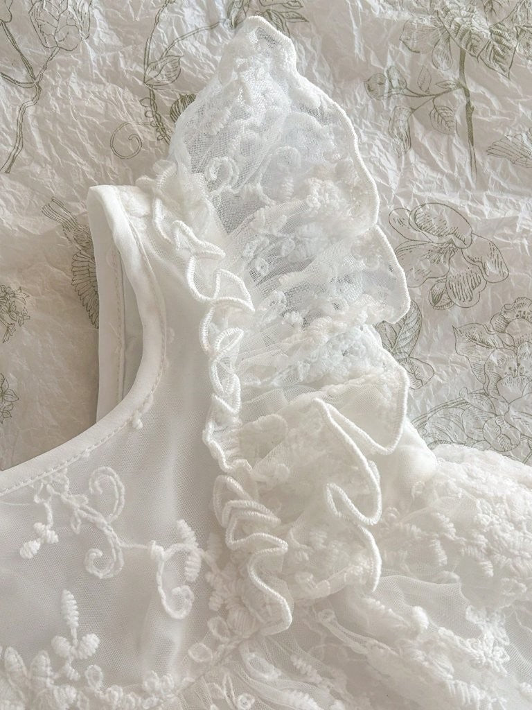Baby White Baptism Versatile Embroidery Lace Dress