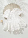 Baby White Mesh Fabric Dress