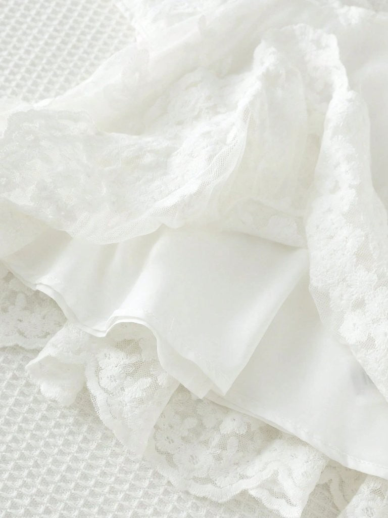 Baby White Mesh Fabric Dress