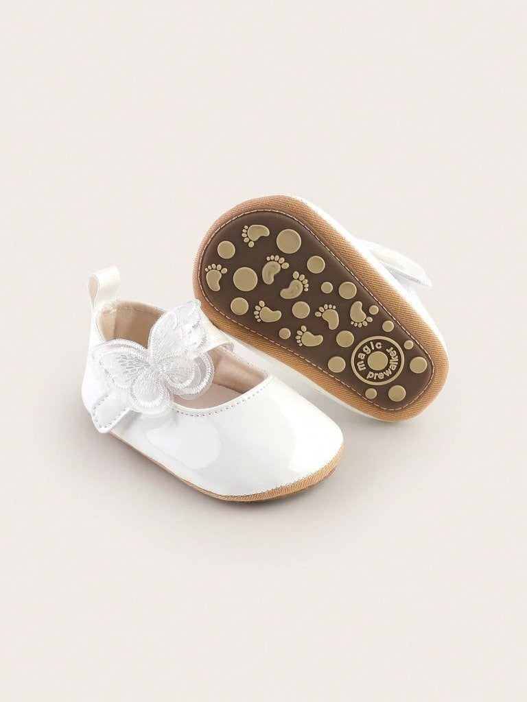 Baby Shiny Butterfly Side Strap Shoes