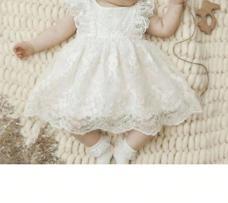 Baby White Baptism Versatile Embroidery Lace Dress