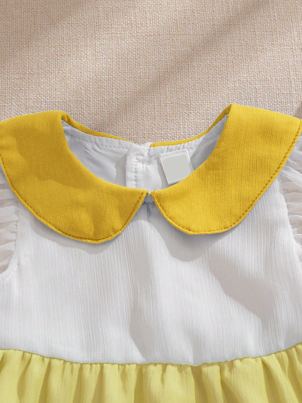 Baby Yellow Colour Block Cap Sleeve Dress
