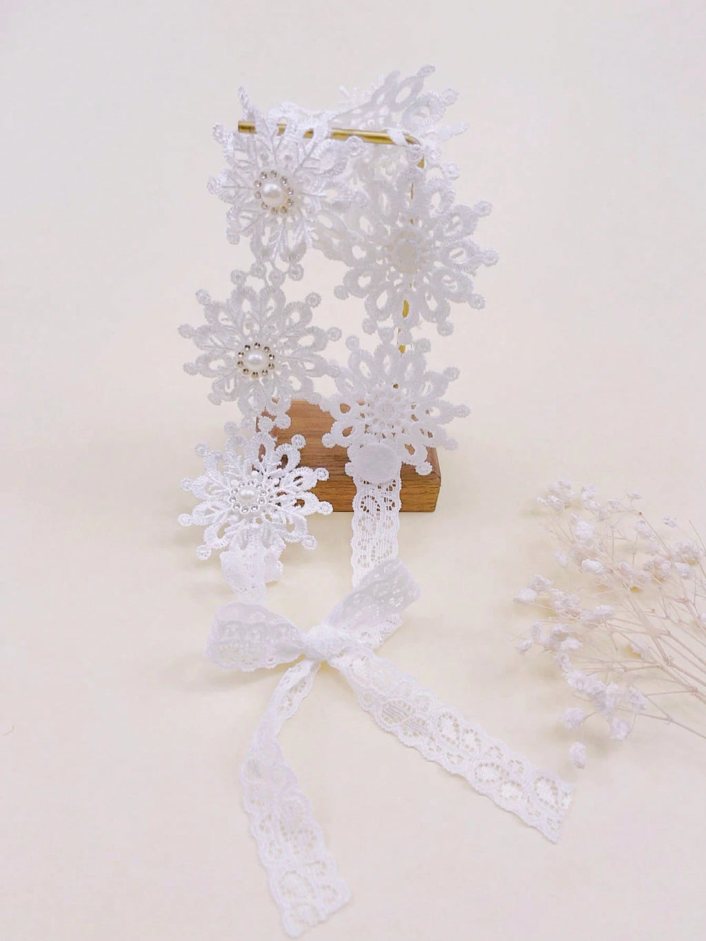 Baby White Lace Pearl Headband