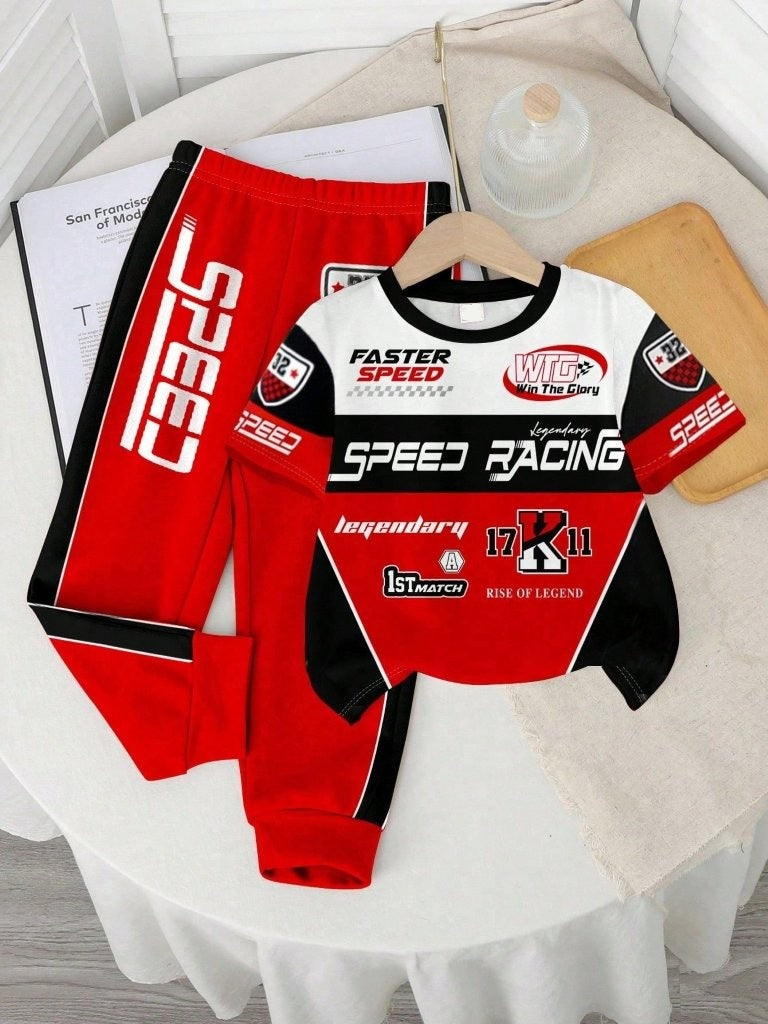 Baby Racing Sports Tee And Pants Set