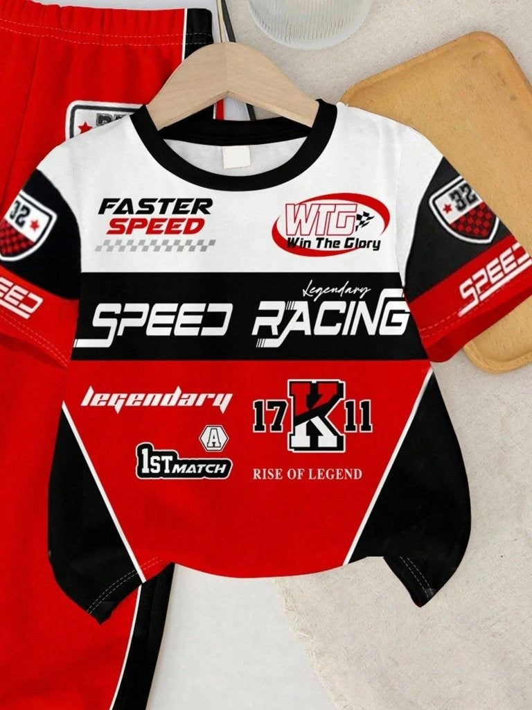 Baby Racing Sports Tee And Pants Set