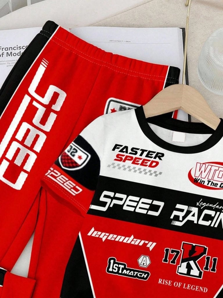 Baby Racing Sports Tee And Pants Set
