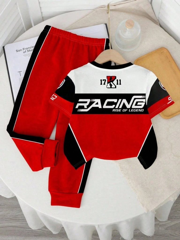 Baby Racing Sports Tee And Pants Set