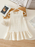 Baby Sleeveless Textured Dress Cream