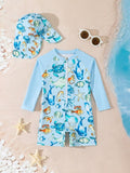 Baby Sea Animals Print Swimming Costume Set