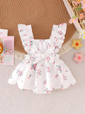 Baby Cute Light Pink Floral Bodysuit Dress