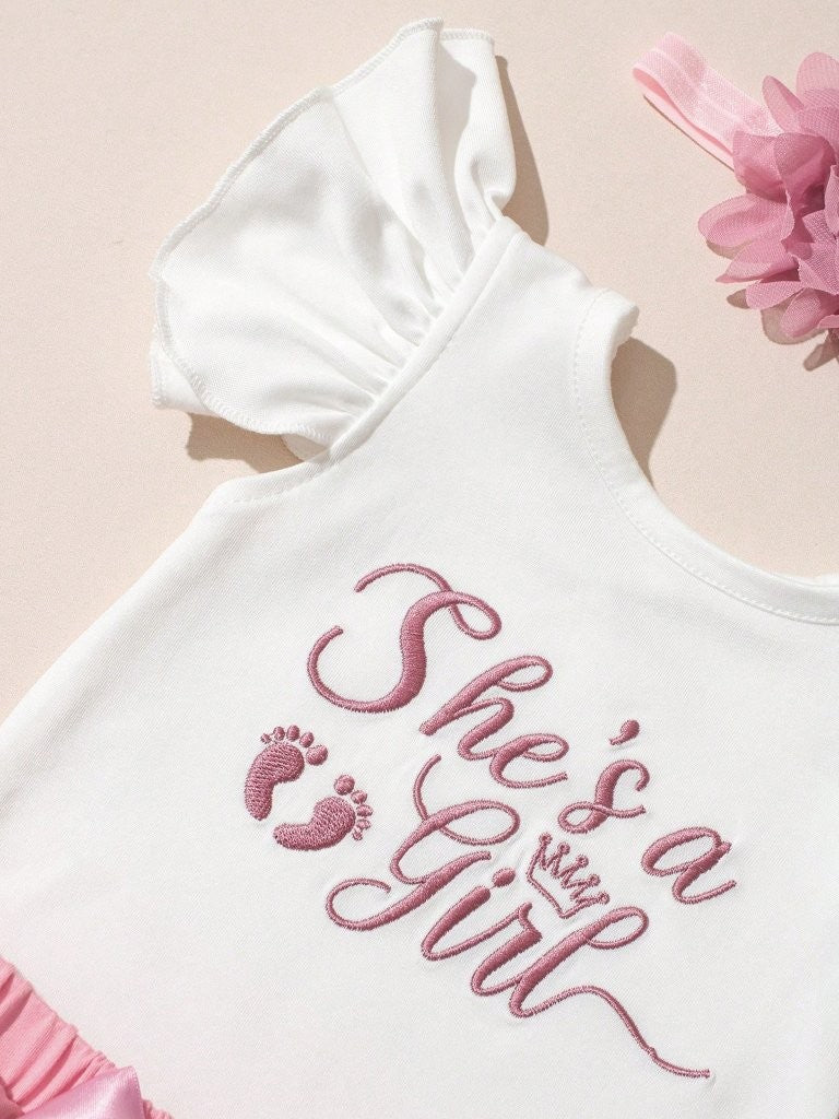 Baby She's A Girl Bodysuit And Tutu Set Pink