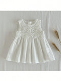 Baby White Lace A Line Round Neck Dress