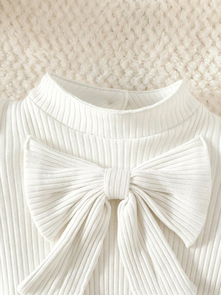 Baby Big Bow White Mesh Dress
