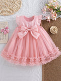 Baby Girls Pink Big Bow Party Dress