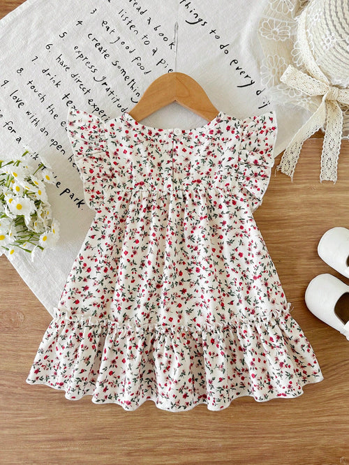Baby Floral Flutter Sleeve Dress