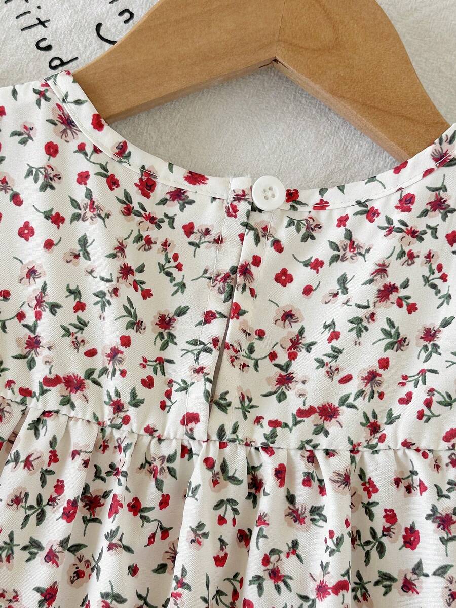 Baby Floral Flutter Sleeve Dress