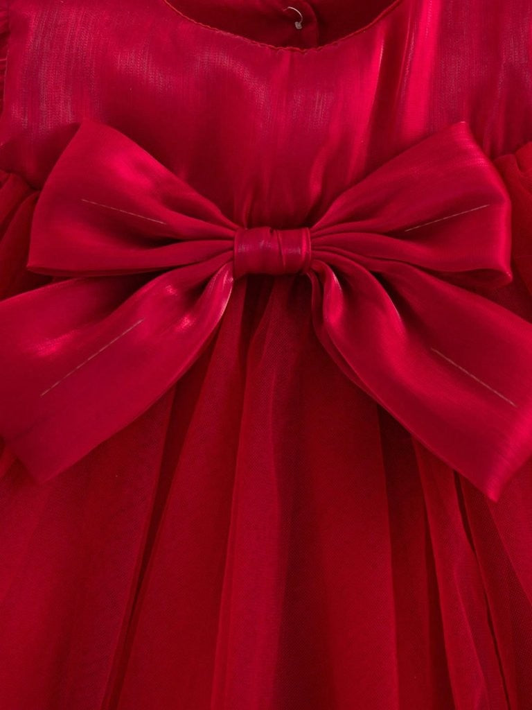 Baby Girls Red Big Bow Party Dress