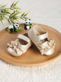 Baby Gold Cute Frilled Flat Shoes