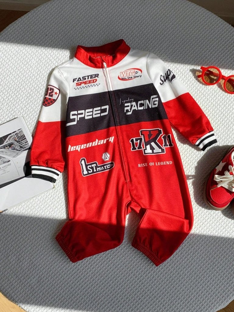 Baby Red Racing Sports Jumpsuit