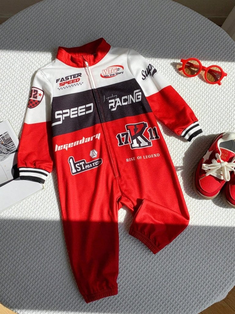 Baby Red Racing Sports Jumpsuit