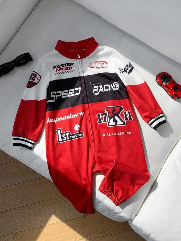 Baby Red Racing Sports Jumpsuit