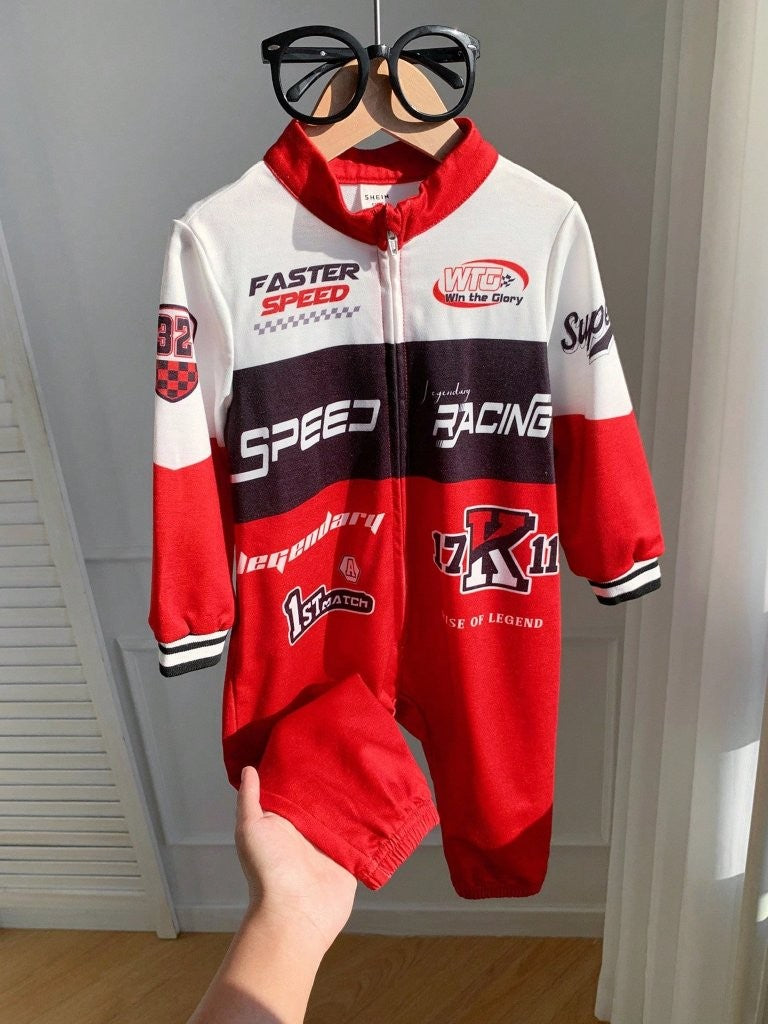 Baby Red Racing Sports Jumpsuit
