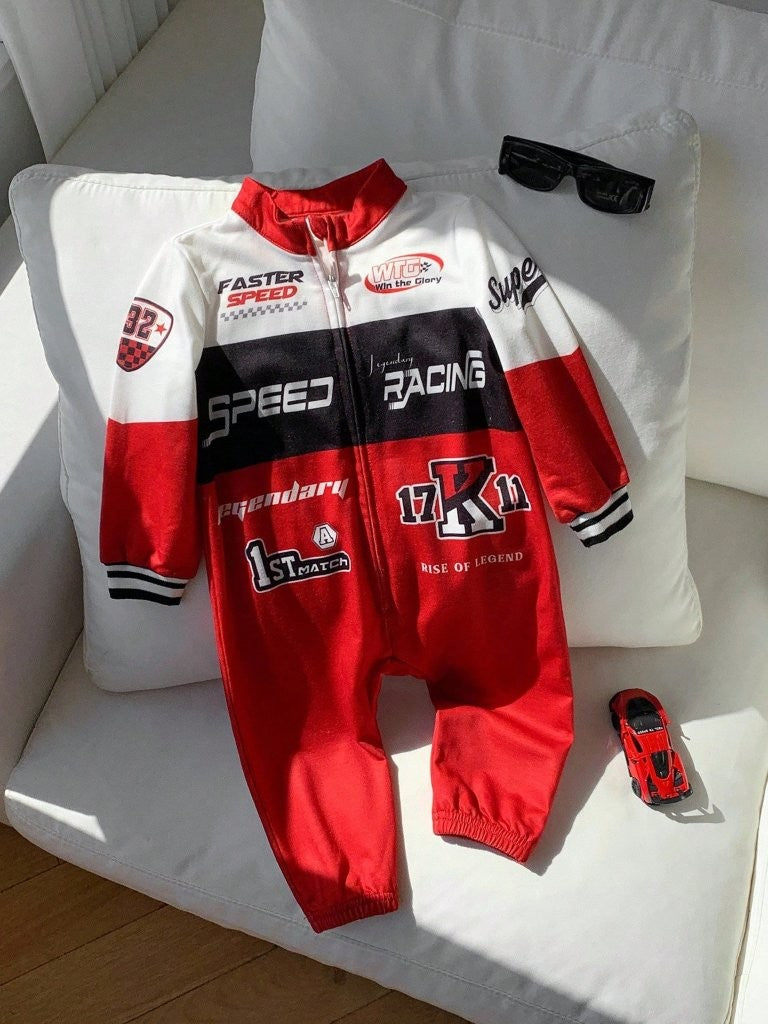 Baby Red Racing Sports Jumpsuit
