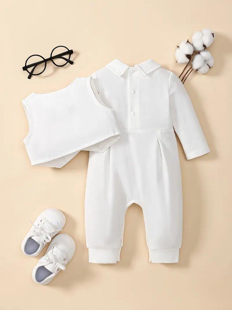 Baby 2 Piece Long Sleeve Baptism Outfit