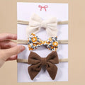 Baby 3 Piece Cute Bow Headband Set Brown