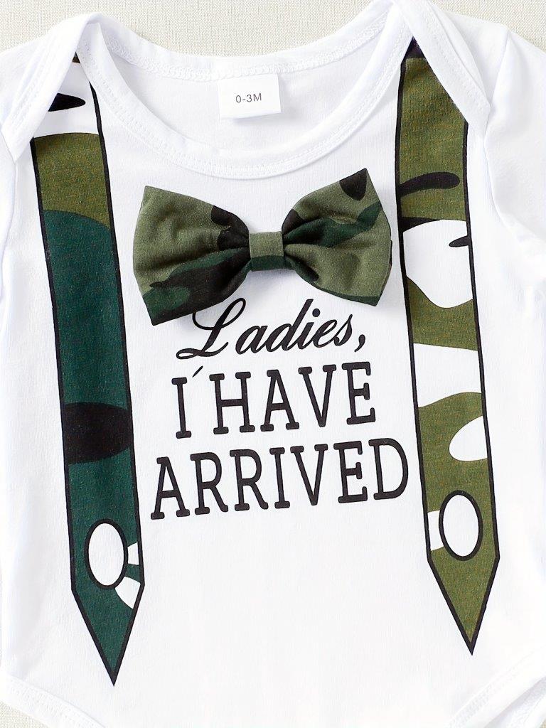 Baby 3 Piece Camouflage Bow Tie Outfit