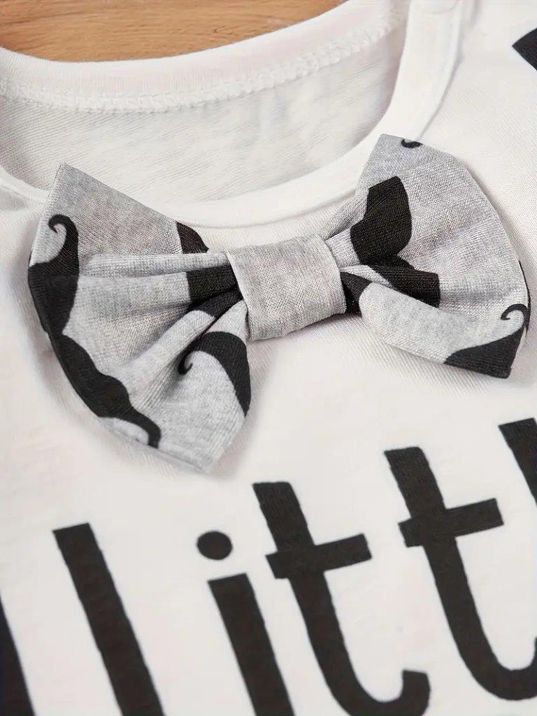 Baby Little Man Bow Tie Bodysuit And Pants Set