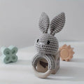 Baby Crochet Rabbit Rattle Grey