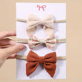 Baby 3 Piece Cute Bow Headband Set Rust